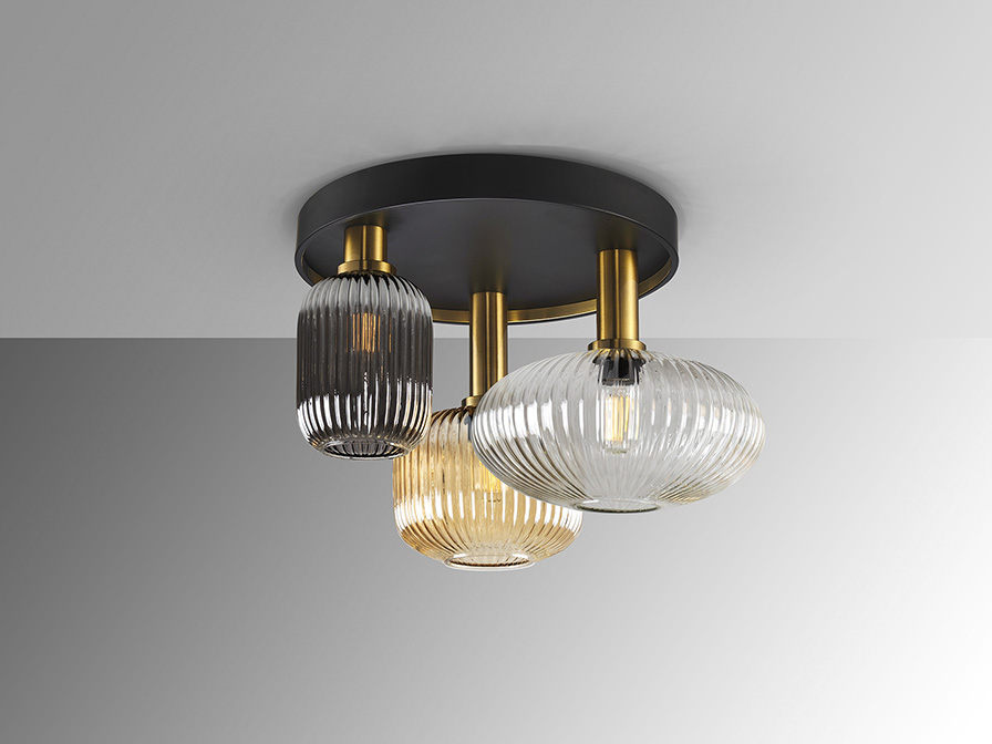 Plafonieră de interior NORMA - Art. 225342, Schuller, Negru/Alamă