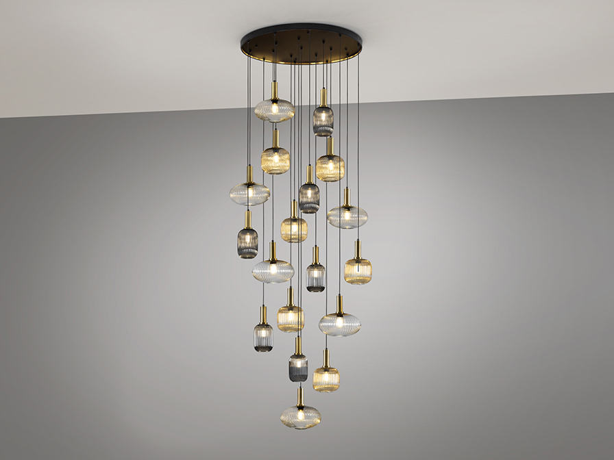 Suspensie Norma Dimmabil cu telecomandă - Art. 225892D, Schuller, Negru, Alamă