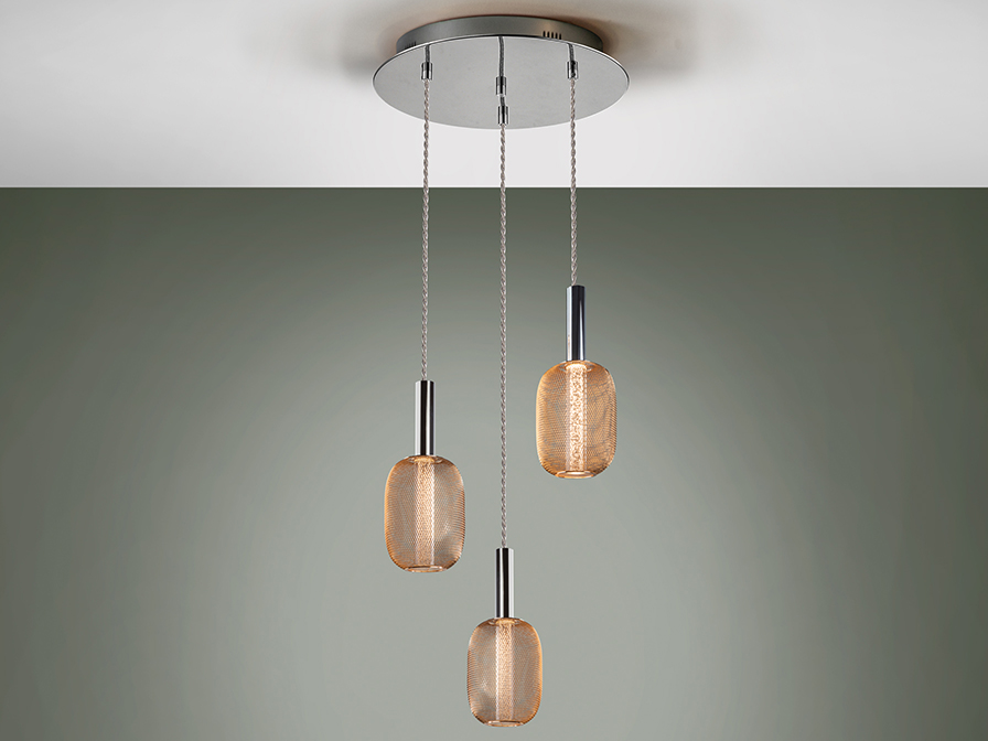 Suspensie de interior MICRON - Art. 413626, Schuller, Crom/Auriu