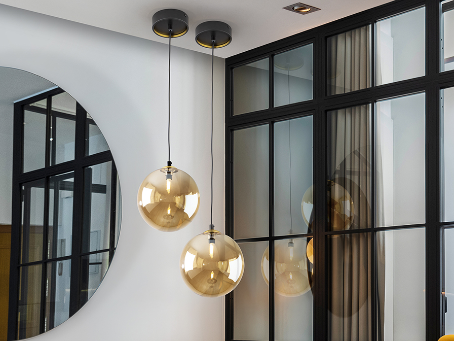 Suspensie de interior DARK - Art. 439381, Schuller, Negru/Alamă