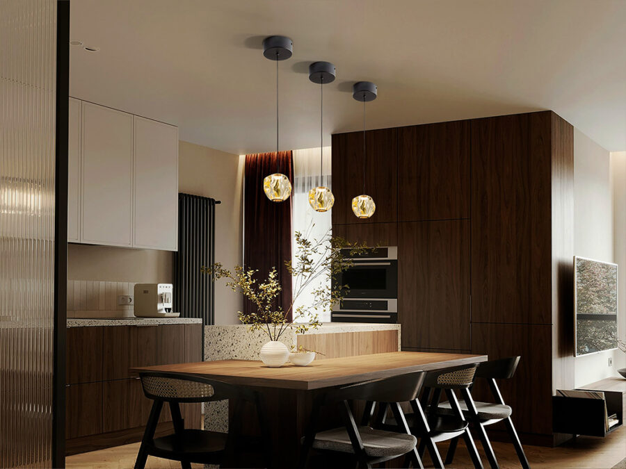 Suspensie de interior ZARIA - Art. 502177, Schuller, Negru/Bronz/Chihlimbar