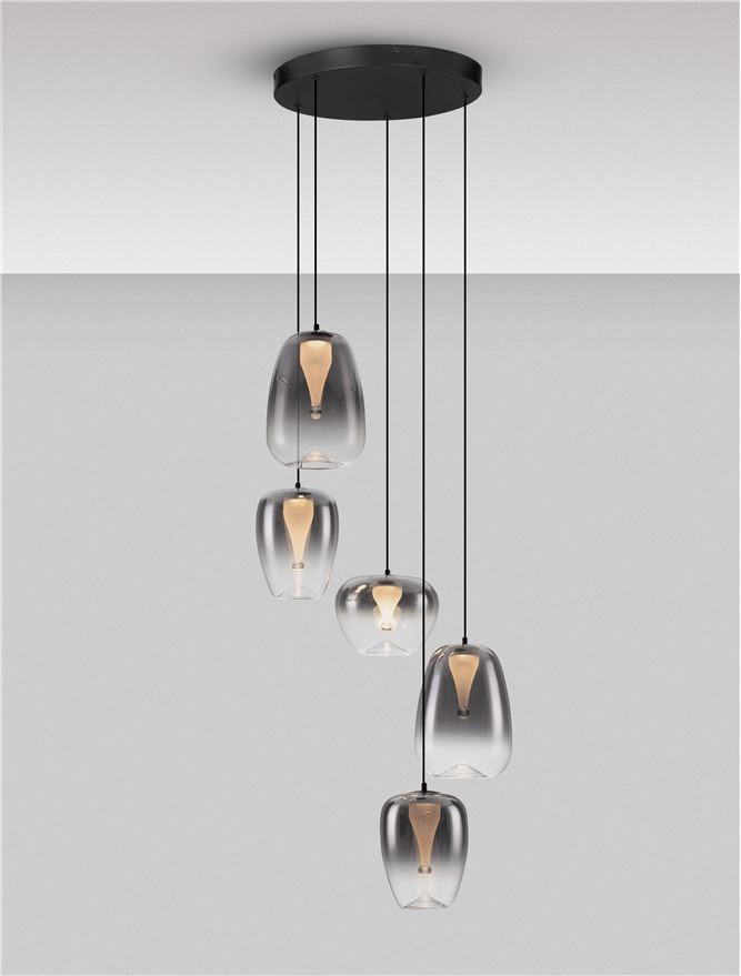Suspensie de interior Oblo - Art. 9009178, Nova Luce, Fumuriu, Negru