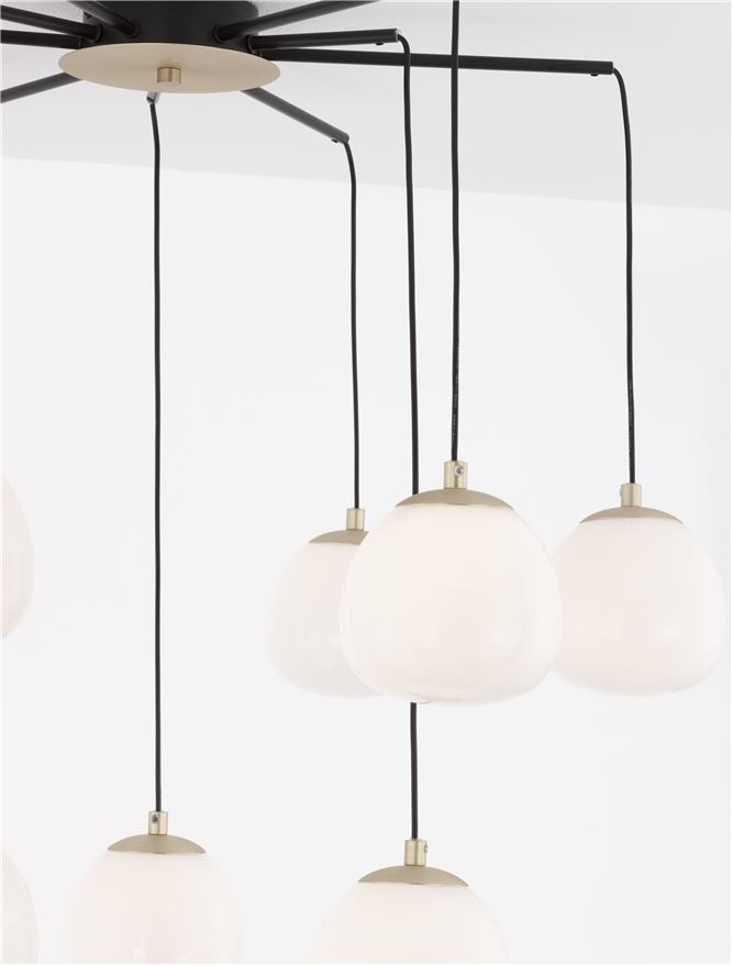 Suspensie de interior The Egg - Art. 9009260, Nova Luce, Auriu/Negru/Alb