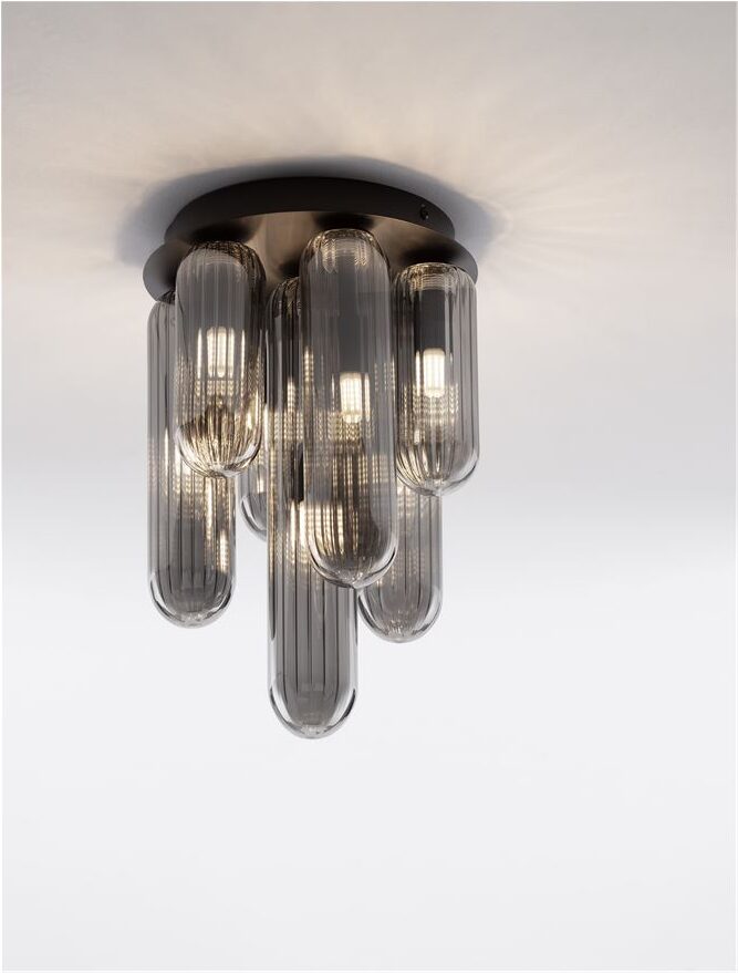 Plafonieră de interior Gustave - Art. 9028852, Nova Luce, Negru/Fumuriu