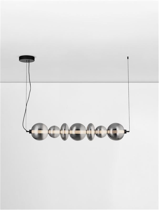 Suspensie de interior Bally Dimmabil - Art. 9030557, Nova Luce, Negru/Fumuriu
