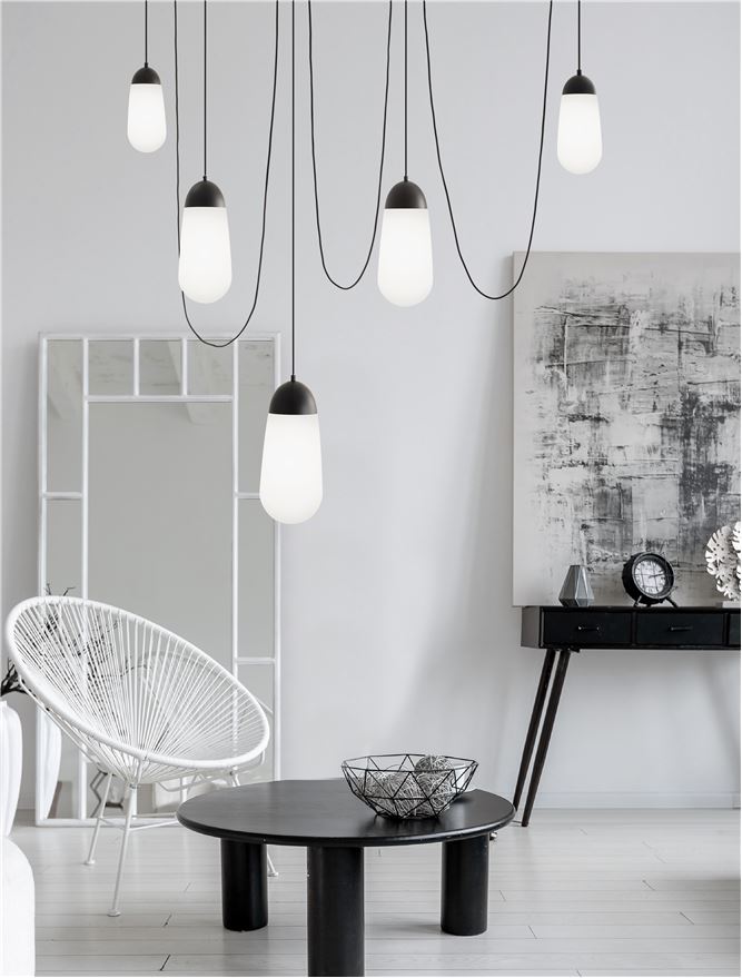 Suspensie de interior Blaky - Art. 9092826, Nova Luce, Alb/Negru