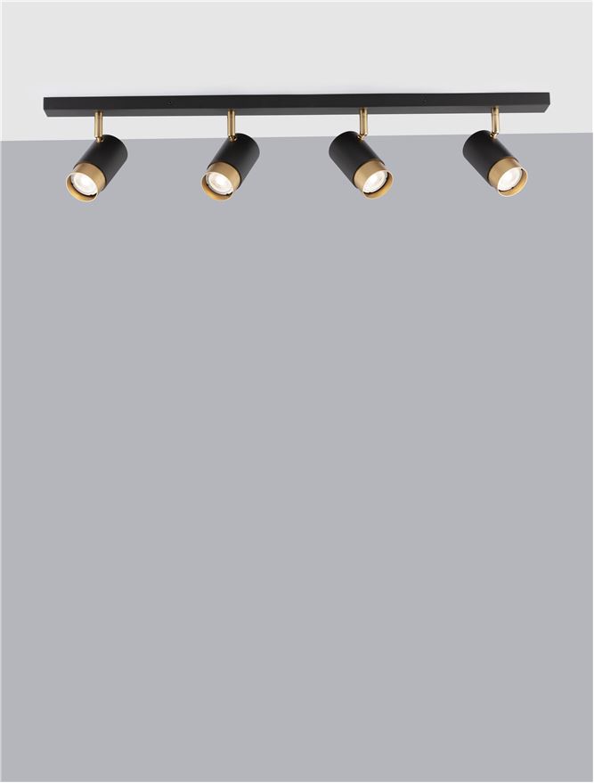 Plafonieră de interior Pogno - Art. 9111436, Nova Luce, Negru/Auriu