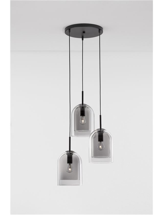 Suspensie de interior Velor - Art. 9236710, Nova Luce, Negru/Fumuriu