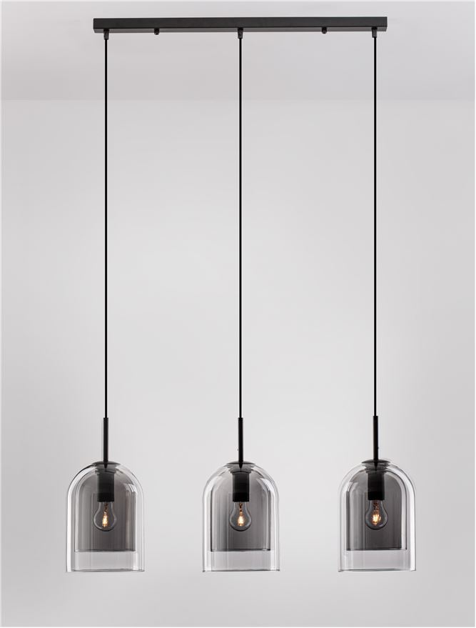 Suspensie de interior Velor - Art. 9236720, Nova Luce, Negru/Fumuriu