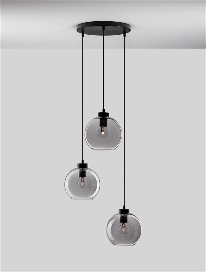 Suspensie de interior Palmer - Art. 9241140, Nova Luce, Negru/Fumuriu