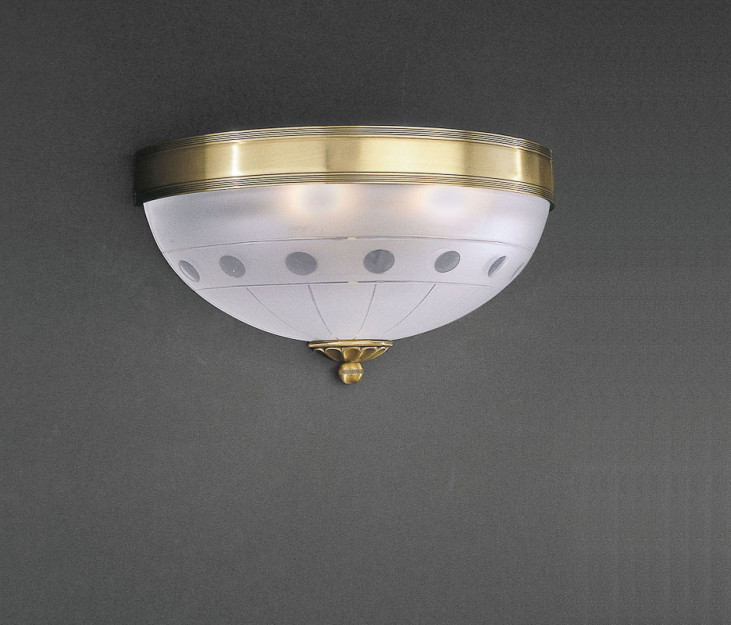 Plafonieră de interior Reccagni Angelo 2304 - Art. A.2304/2, Italux, Alamă/Alb