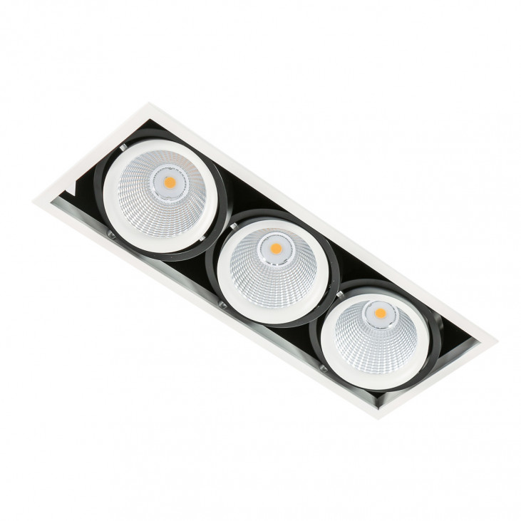Spot de interior Vertico Triple 3000K - Art. GL7108-3/3X18W 3000K WH+BL, Italux, Alb/Negru