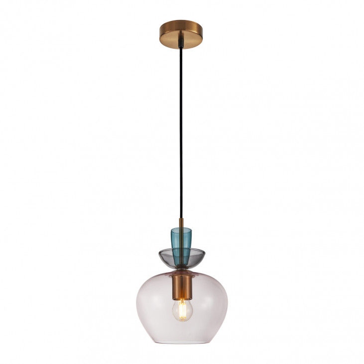 Pendul de interior Fanda - Art. PND-31882-1-GD-PK, Italux, Chihlimbar/Gri/Auriu