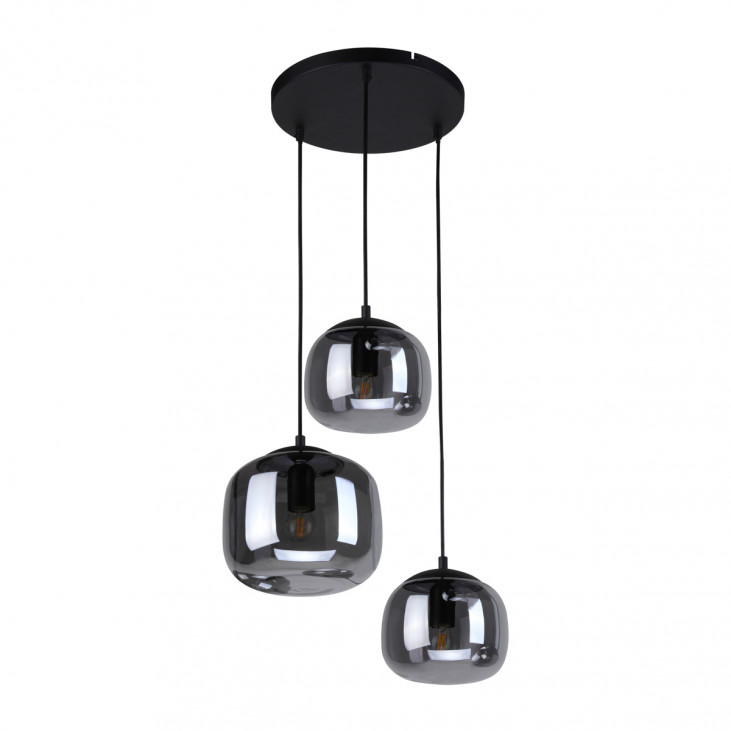 Suspensie de interior Calto - Art. PND-67705-3-BK-SG, Italux, Negru/Fumuriu