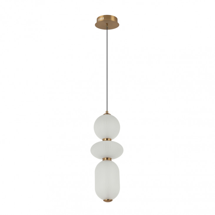 Pendul de interior Nico - Art. PND-8545-3-AB-WH, Italux, Auriu/Alb