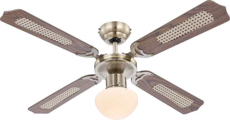 Ventilator de interior CHAMPION - Art. 0309, Globo, Alamă/Lemn