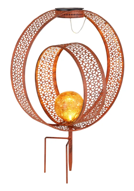 Stâlp solar pichet - Art. 33644R, Globo, Ruginiu/Chihlimbar