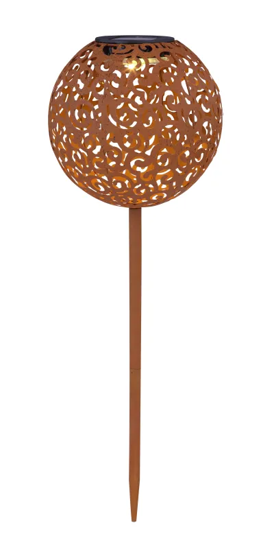 Lampă solară pichet - Art. 33743R, Globo, Ruginiu