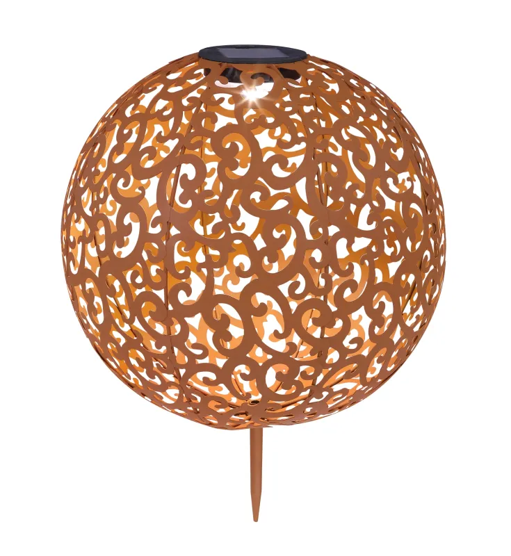Lampă solară pichet - Art. 33744R, Globo, Ruginiu