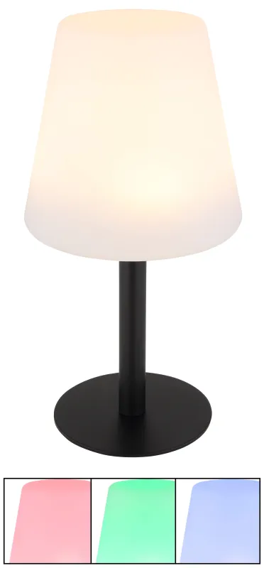 Veioză solară RGB - Art. 33894, Globo, Alb/Negru