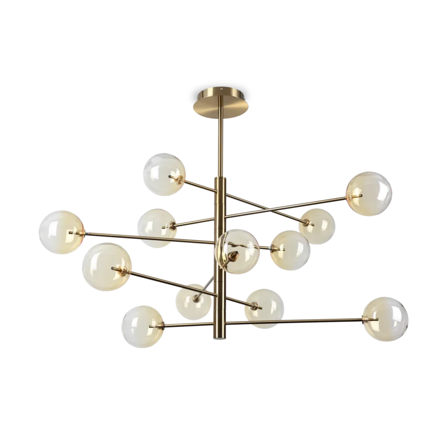 Suspensie de interior EQUINOXE - Art. 345383, Ideal Lux, Chihlimbar/Fumuriu
