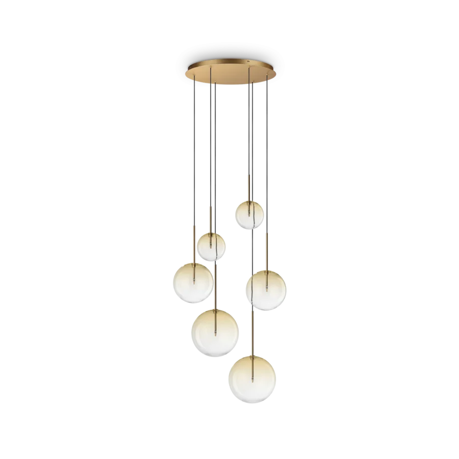 Suspensie de interior EQUINOXE - Art. 345406, Ideal Lux, Chihlimbar/Fumuriu
