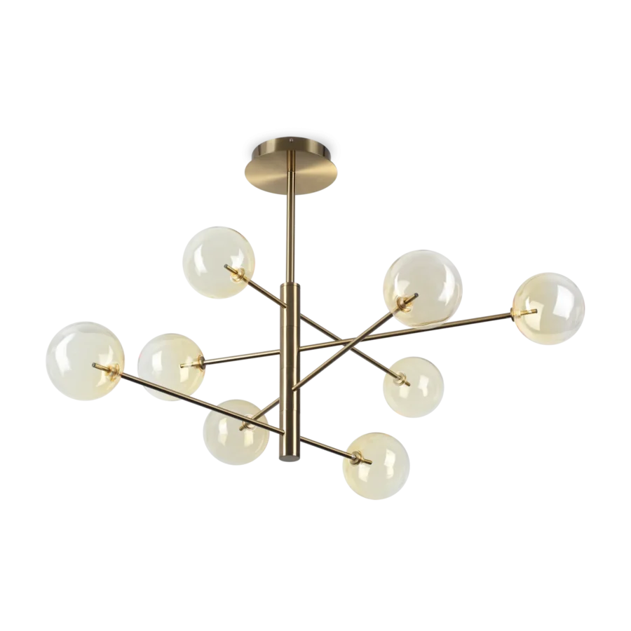 Suspensie de interior EQUINOXE - Art. 345420, Ideal Lux, Chihlimbar/Fumuriu