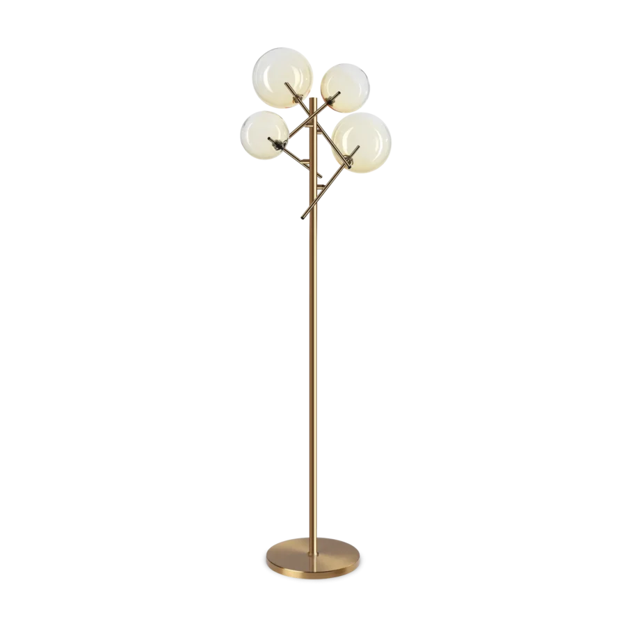 Lampadar de interior EQUINOXE - Art. 348285, Ideal Lux, Chihlimbar/Fumuriu