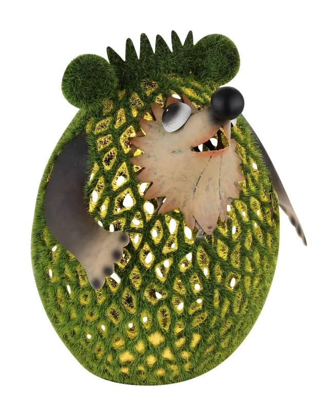 Figurină solară arici - Art. 36331, Globo, Verde/Maro