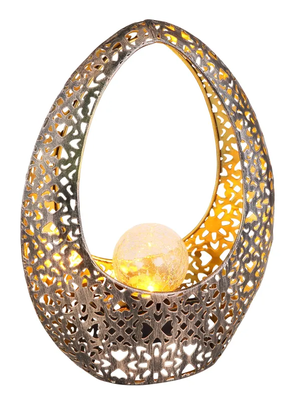 Veioză solară - Art. 36528, Globo, Bronz/Auriu