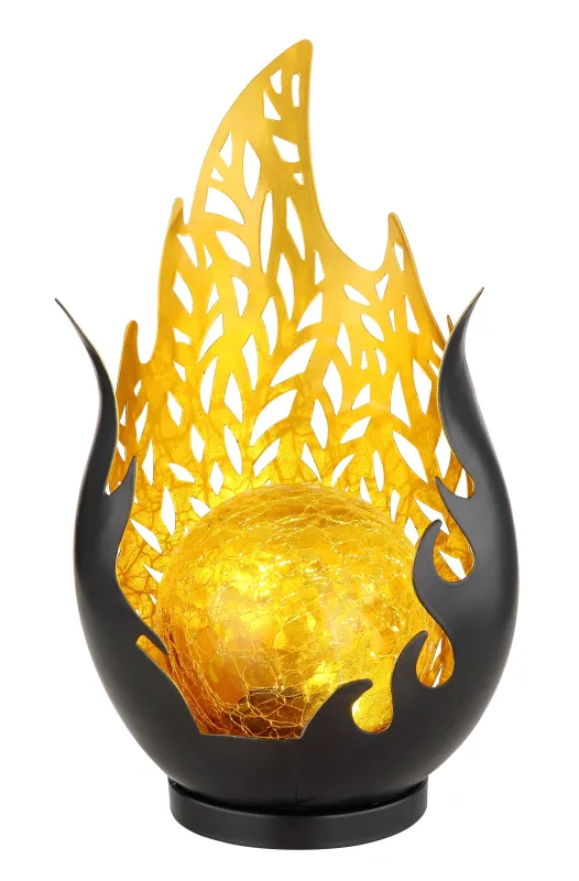 Veioză solară - Art. 36534, Globo, Negru/Auriu