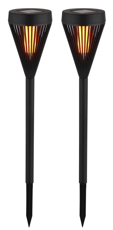 Set 2 stâlpi solari pichet - Art. 36705-2, Globo, Negru