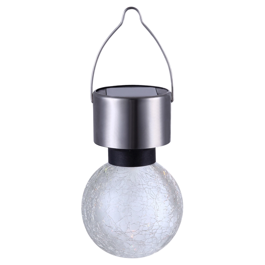 Lampă solară - Art. 33058, Globo, Crom/Transparent