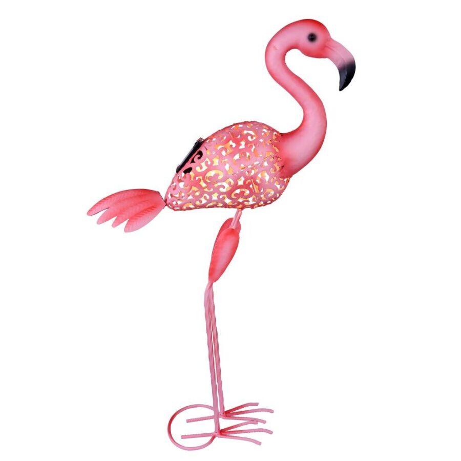 Figurină solară flamingo - Art. 33202, Globo, Roz