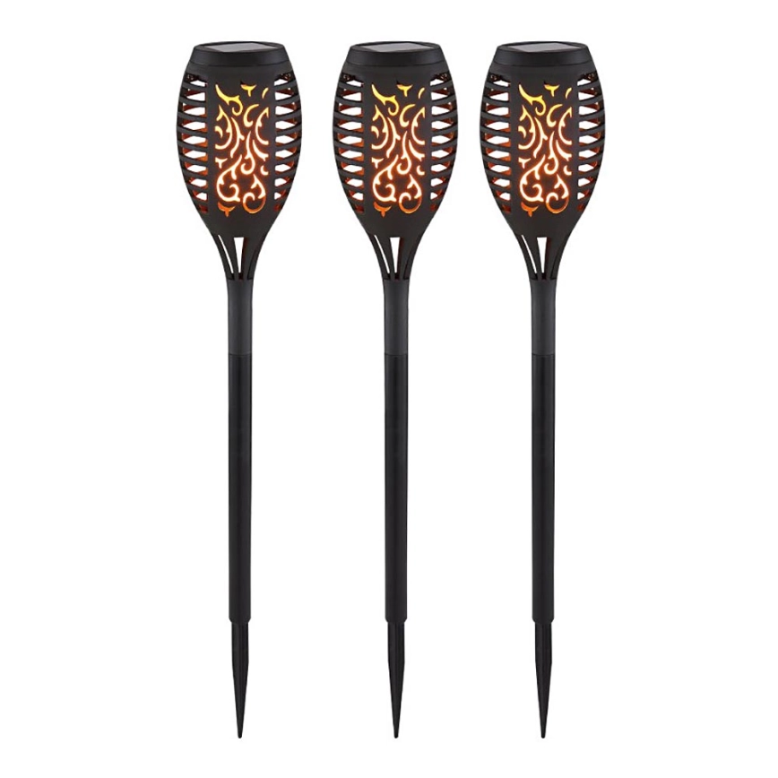 Set 3 stâlpi solari pichet - Art. 33536-3, Globo, Negru