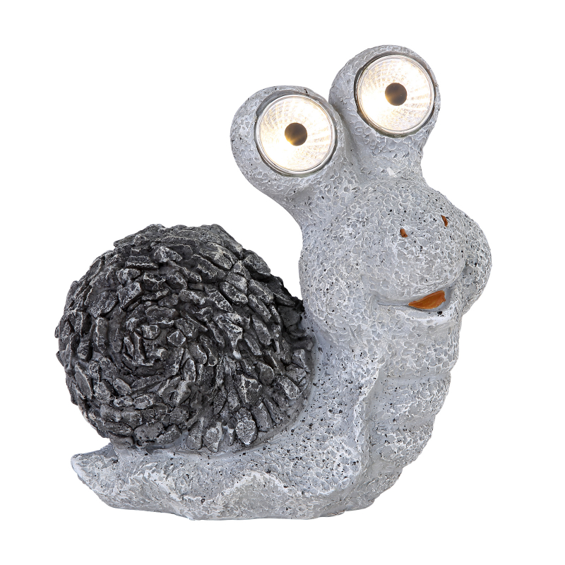 Figurină solară melc - Art. 33205, Globo, Gri