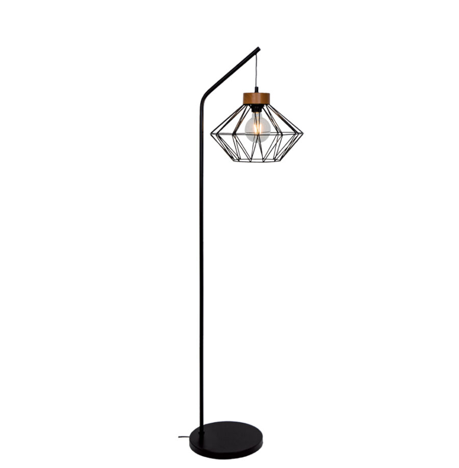 Lampadar de interior Vega - Art. 4254200, Viokef, Negru/Maro