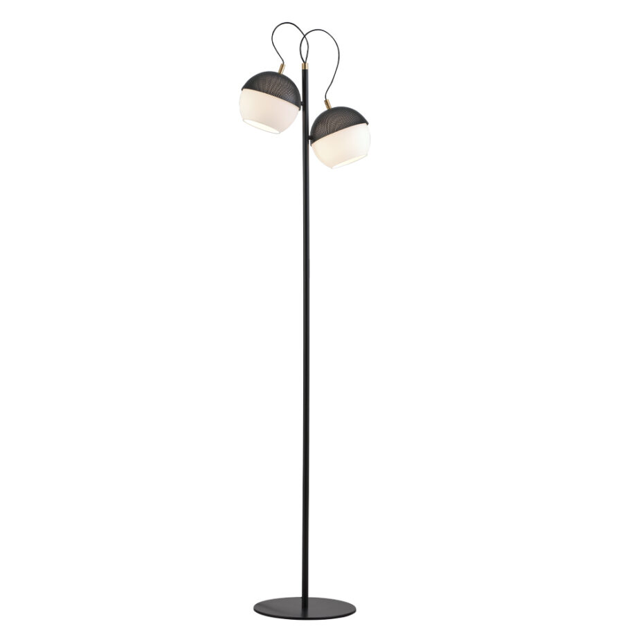 Lampadar de interior Brody - Art. 3098200, Viokef, Negru/Alb/Auriu