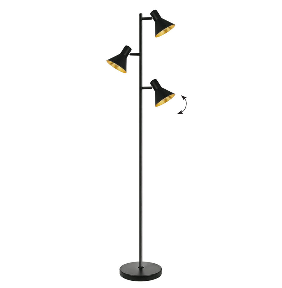 Lampadar de interior Harvey - Art. 4167400, Viokef, Negru/Auriu