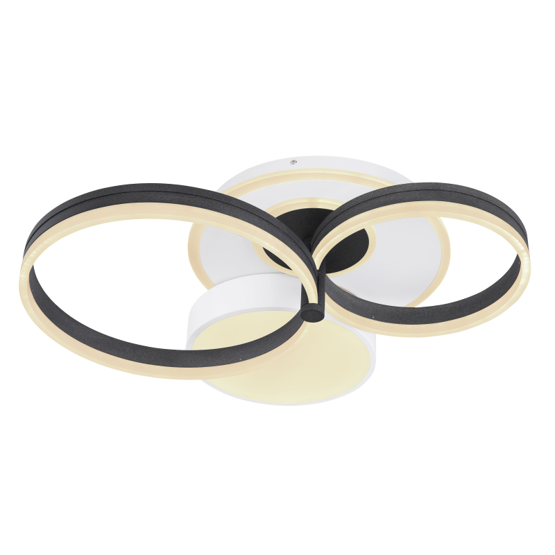 Plafonieră de interior JACK - Art. 48448-48SH, Globo, Alb/Negru/Auriu