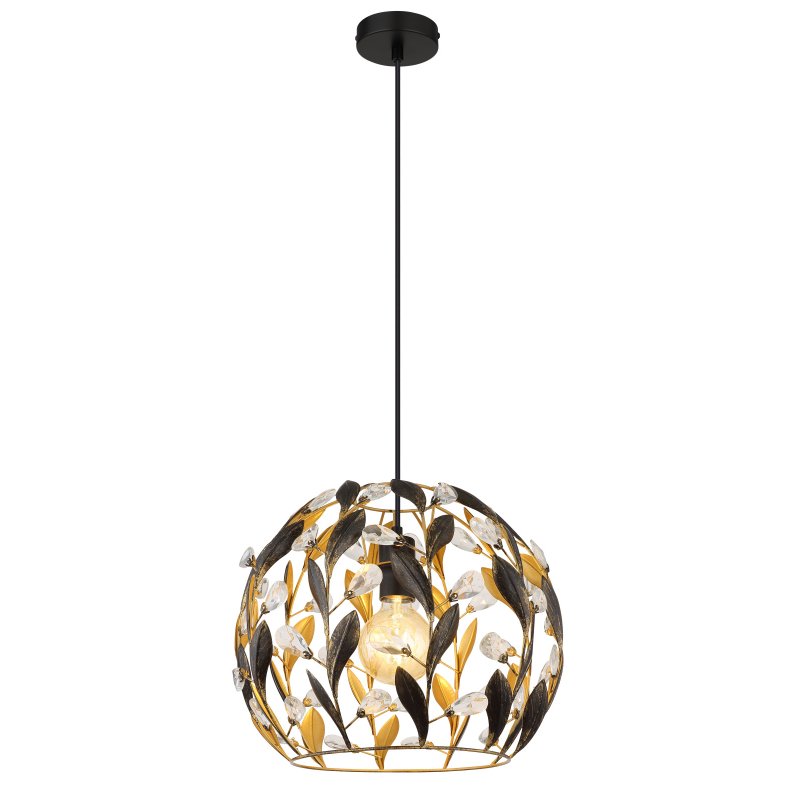 Suspensie de interior MIKA - Art. 15759H, Globo, Negru/Auriu