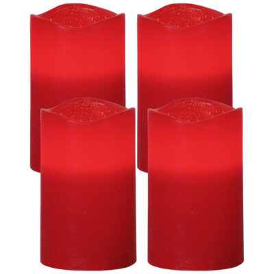Set 4 lumânări LED MAY ceară - Art. 410038, Eglo, Roșu