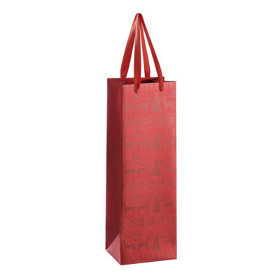 Pungă cadou pentru sticla ISUMI 120x100x360mm - Art. 429048, Eglo, Roșu