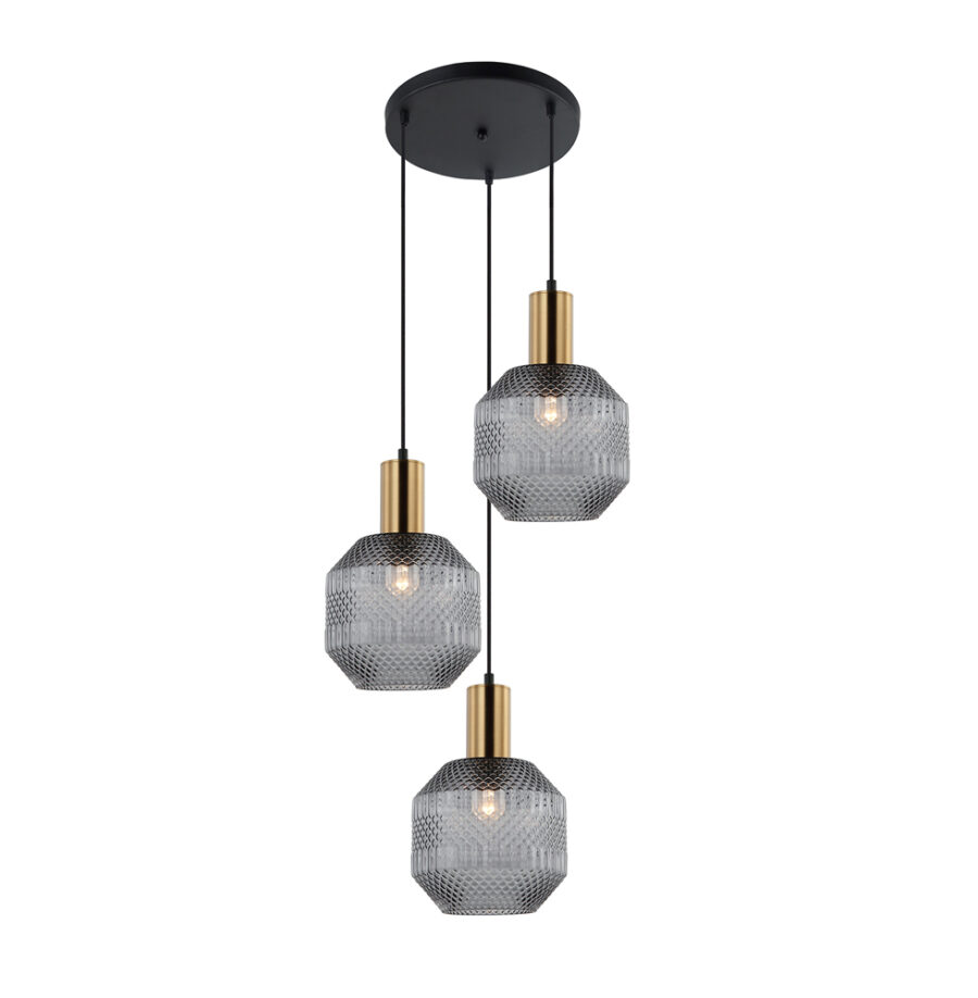 Suspensie de interior Ariande - Art. 4267000, Viokef, Negru/Auriu/Transparent