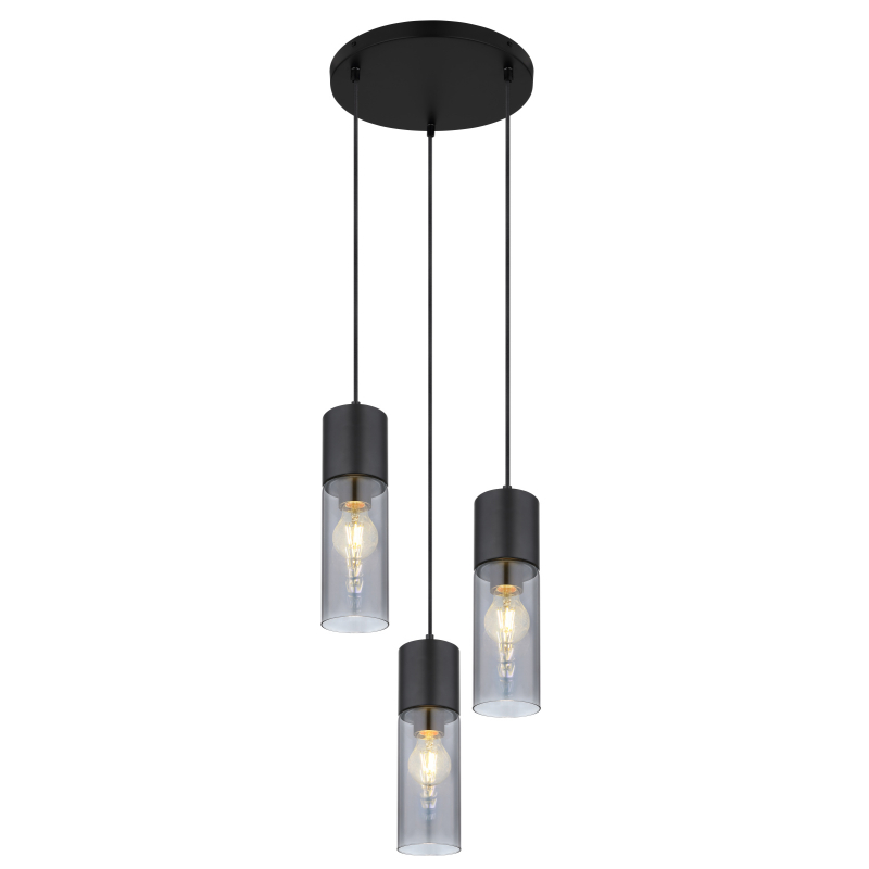 Suspensie de interior ANNIKA - Art. 21000-3HB, Globo, Negru/Fumuriu