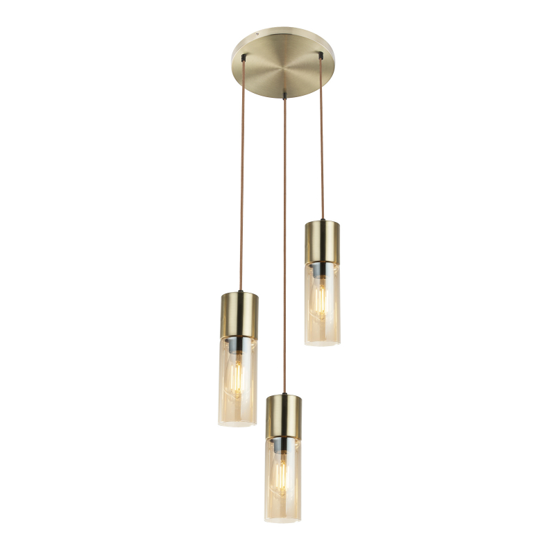 Suspensie de interior ANNIKA - Art. 21000-3HM, Globo, Auriu/Chihlimbar