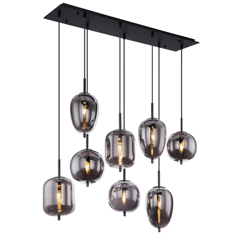 Suspensie de interior BLACKY - Art. 15345-8, Globo, Negru/Fumuriu