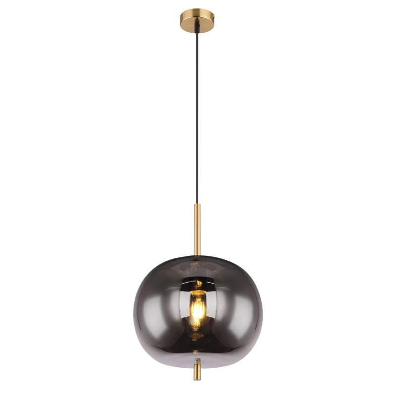 Suspensie de interior BLACKY I - Art. 15345H1MM, Globo, Alamă/Fumuriu