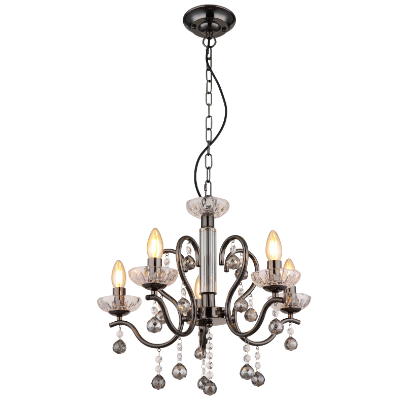 Candelabru de interior CAMILA - Art. 64134-5, Globo, Crom/Fumuriu