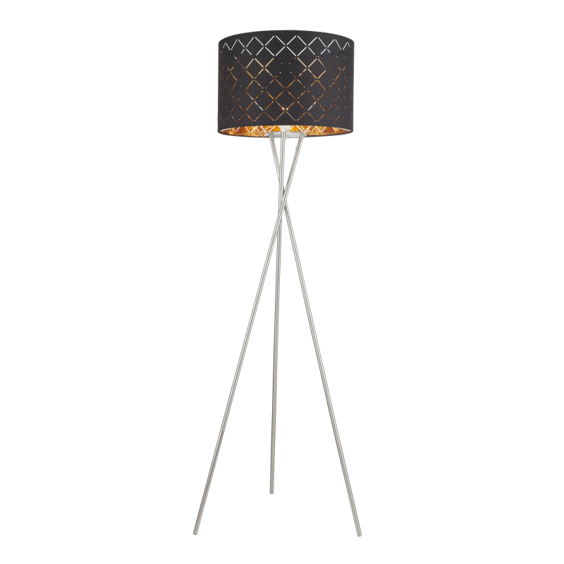 Lampadar de interior CLARKE - Art. 15229S1, Globo, Negru/Auriu/Nichel
